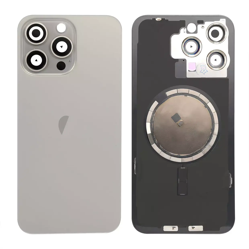 Replacement Back Glass for iPhone 15 Pro Max with MagSafe - Natural Titanium