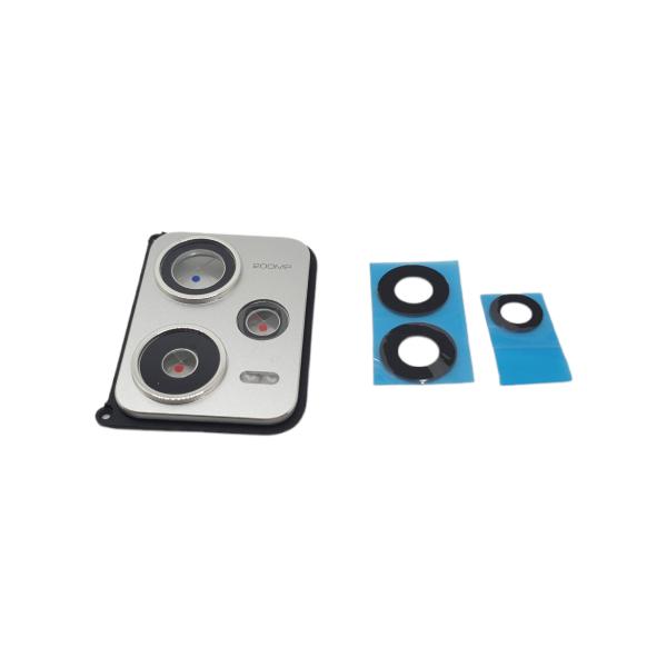 Embellecedor y Lente de Camara Trasera para Xiaomi Redmi Note 12 Pro Plus 22101316UCP - Blanco