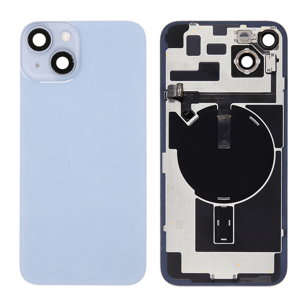 Cristal Trasero de Repuesto para iPhone 14 Plus con Marco - Azul