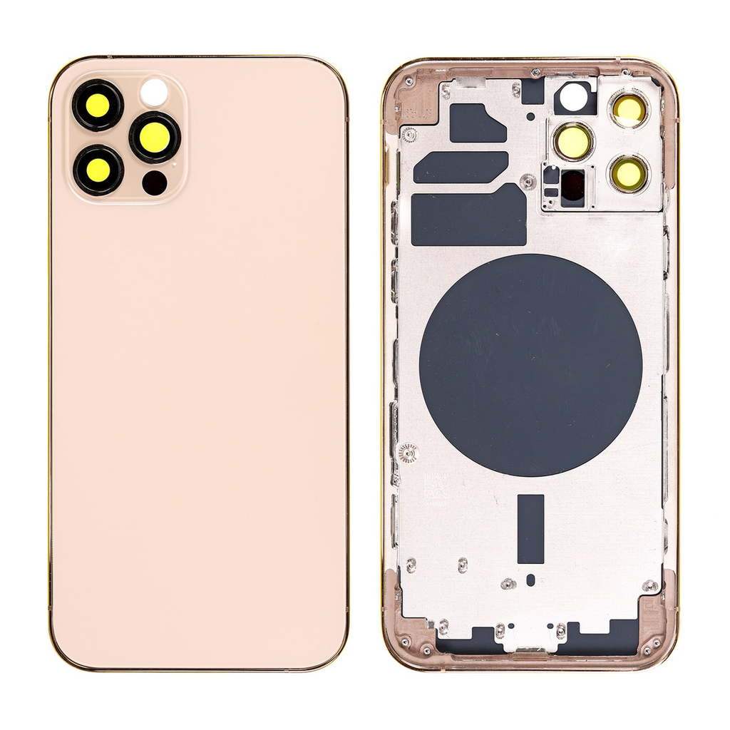 Replacement Back Cover for iPhone 12 Pro with Frame - Gold