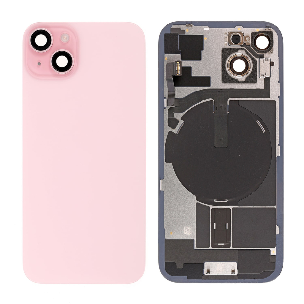 Cristal Trasero de Repuesto para iPhone 15 con Marco - Rosa