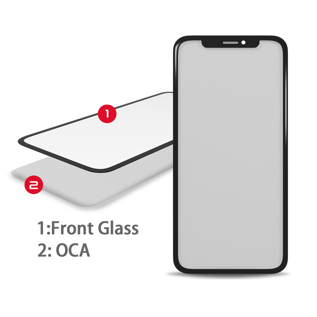 Cristal Frontal de Repuesto para iPhone 13/13 Pro con OCA Preinstalado
