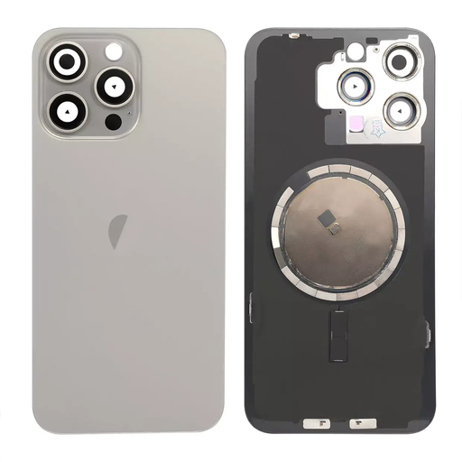 Replacement Back Glass for iPhone 15 Pro Max with MagSafe - Natural Titanium