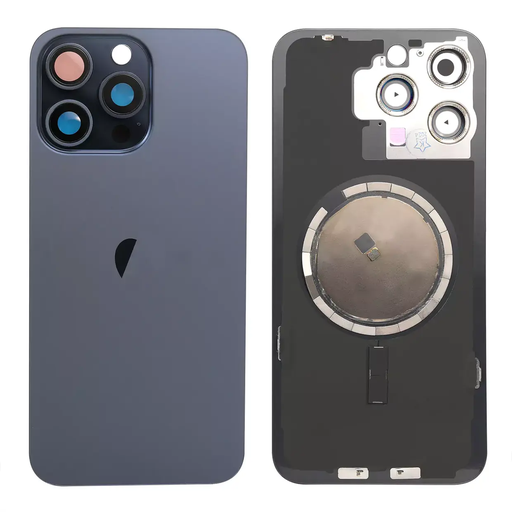 Replacement Back Glass for iPhone 15 Pro Max with MagSafe - Titanium Blue