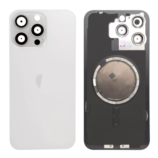 Replacement Back Glass for iPhone 15 Pro Max with MagSafe - Titanium White