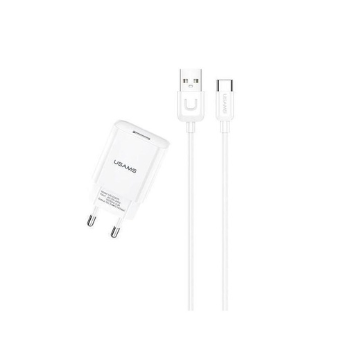 [4] CHARGER KIT+CABLE T21 1XUSB 2.1A TYPE-C 1 METER WHITE