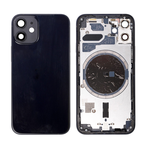 Replacement Back Cover for iPhone 12 Mini with Frame - Black