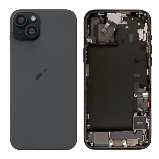 Full Back Cover Replacement for iPhone 15 Plus - Black