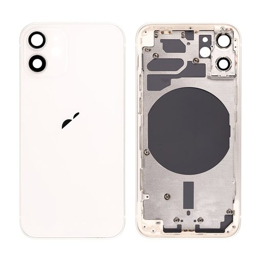 Replacement Back Cover for iPhone 12 Mini with Frame - White