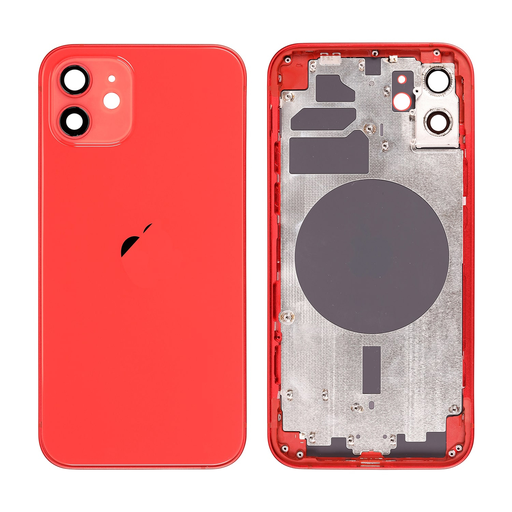 Replacement Back Cover for iPhone 12 with Frame - Red