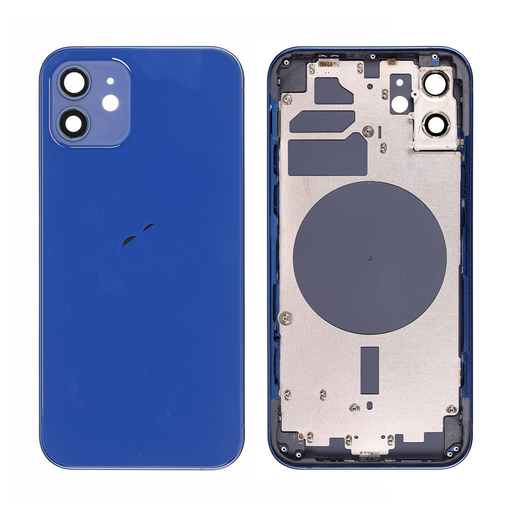 Replacement Back Cover for iPhone 12 with Frame - Blue