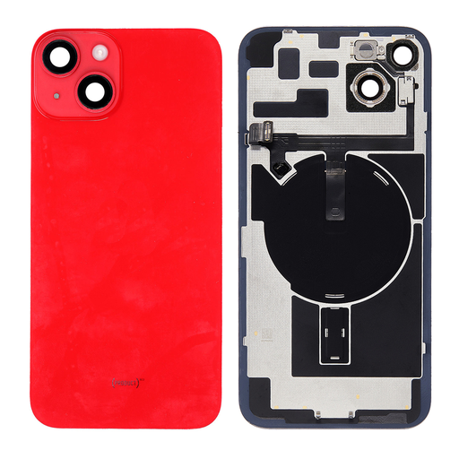 Replacement Back Glass for iPhone 14 Plus with Frame - Red