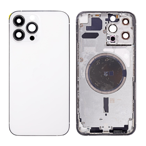 Replacement Back Cover for iPhone 13 Pro Max with Frame - Silver