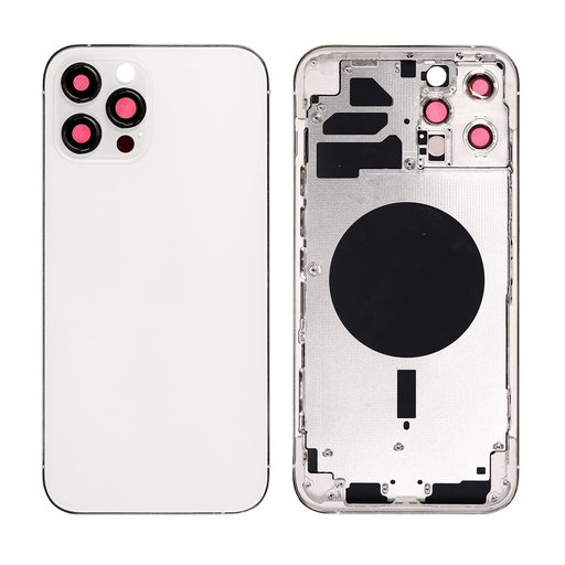 Replacement Back Cover for iPhone 12 Pro Max with Frame - Silver