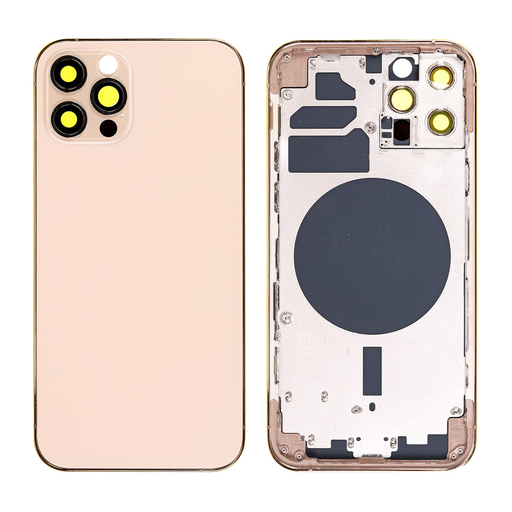 Replacement Back Cover for iPhone 12 Pro with Frame - Gold