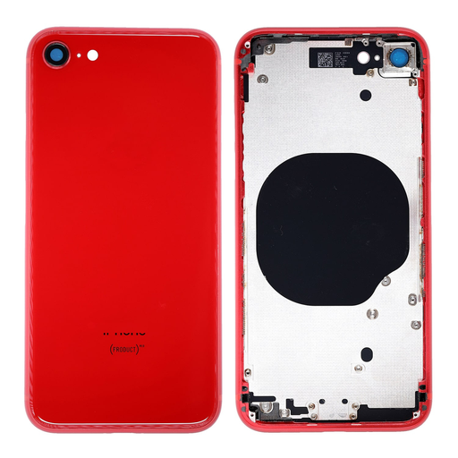 Replacement Back Cover for iPhone SE 2nd Generation with Frame - Red
